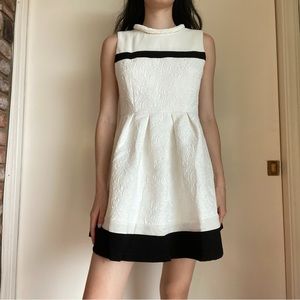 white and black mini dress